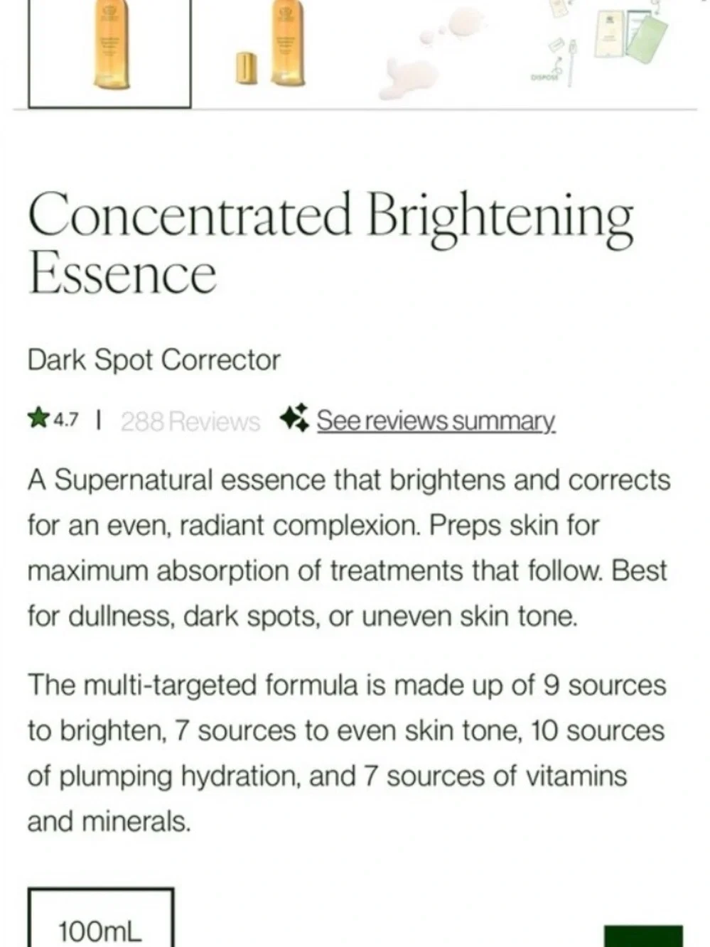 Tata Harper Concentrated Brightening Essence (3/4 full)